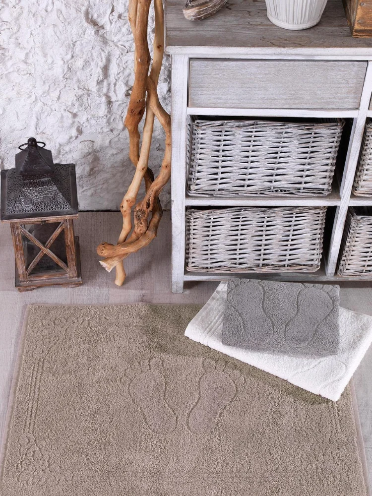 

%100 Cotton Foot Towel 3 Pcs 50x70cm Pure Turkish Quality Grey Soft Luxury Super Absorbent Bathroom Textile