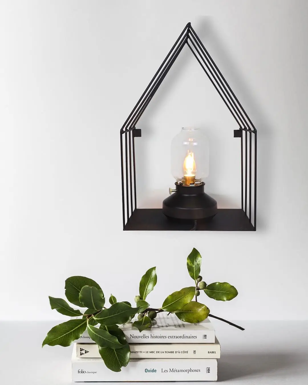 

Metal Wall Rack Home Model Decorative Bookcase Book Storage Organizer Decorative Jardiniere Wall Flower Pot Models WD18