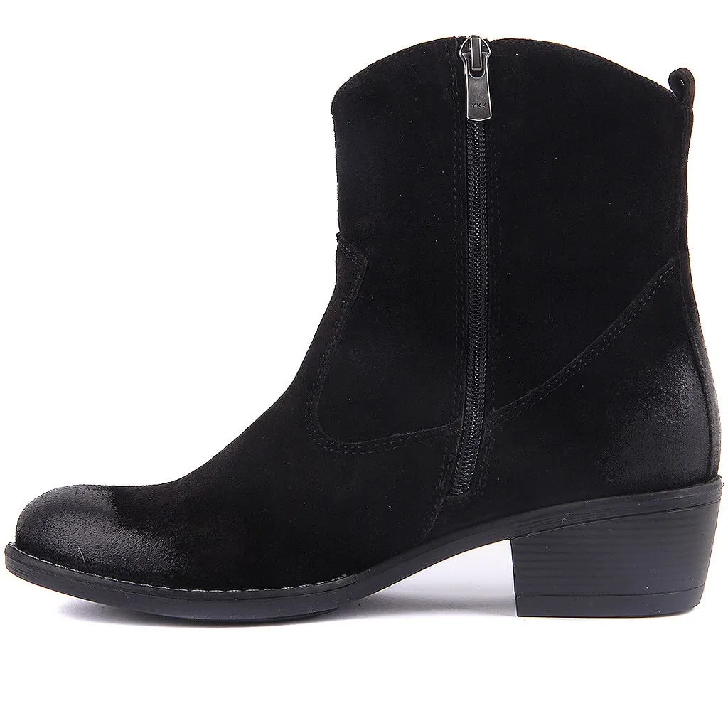 Sail-Lakers/черные замшевые женские ботинки на молнии | Обувь