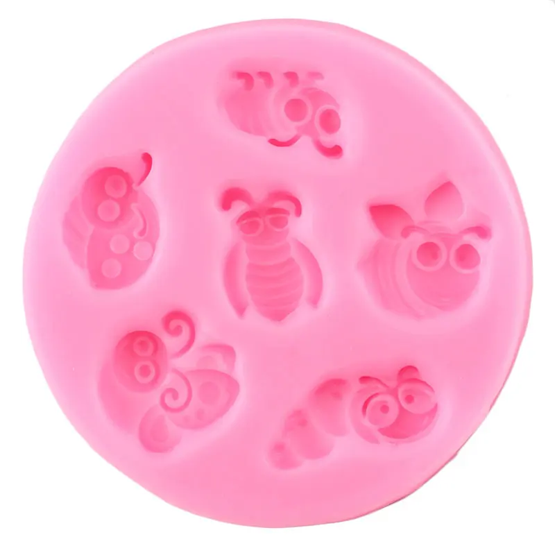 Nature Insects Bugs Silicone Molds Bee Ladybug Cupcake Topper Fondant Cake Decorating Tools Candy Clay Chocolate Gumpaste Moulds | Дом и сад