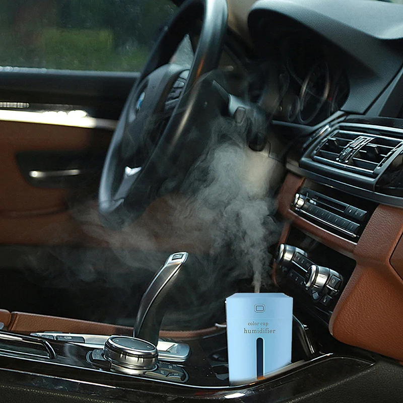 

Car Humidifier Aroma Essencial Diffuser Mist Purifier 230ml Portable USB LED Mini Create Warm And Romantic