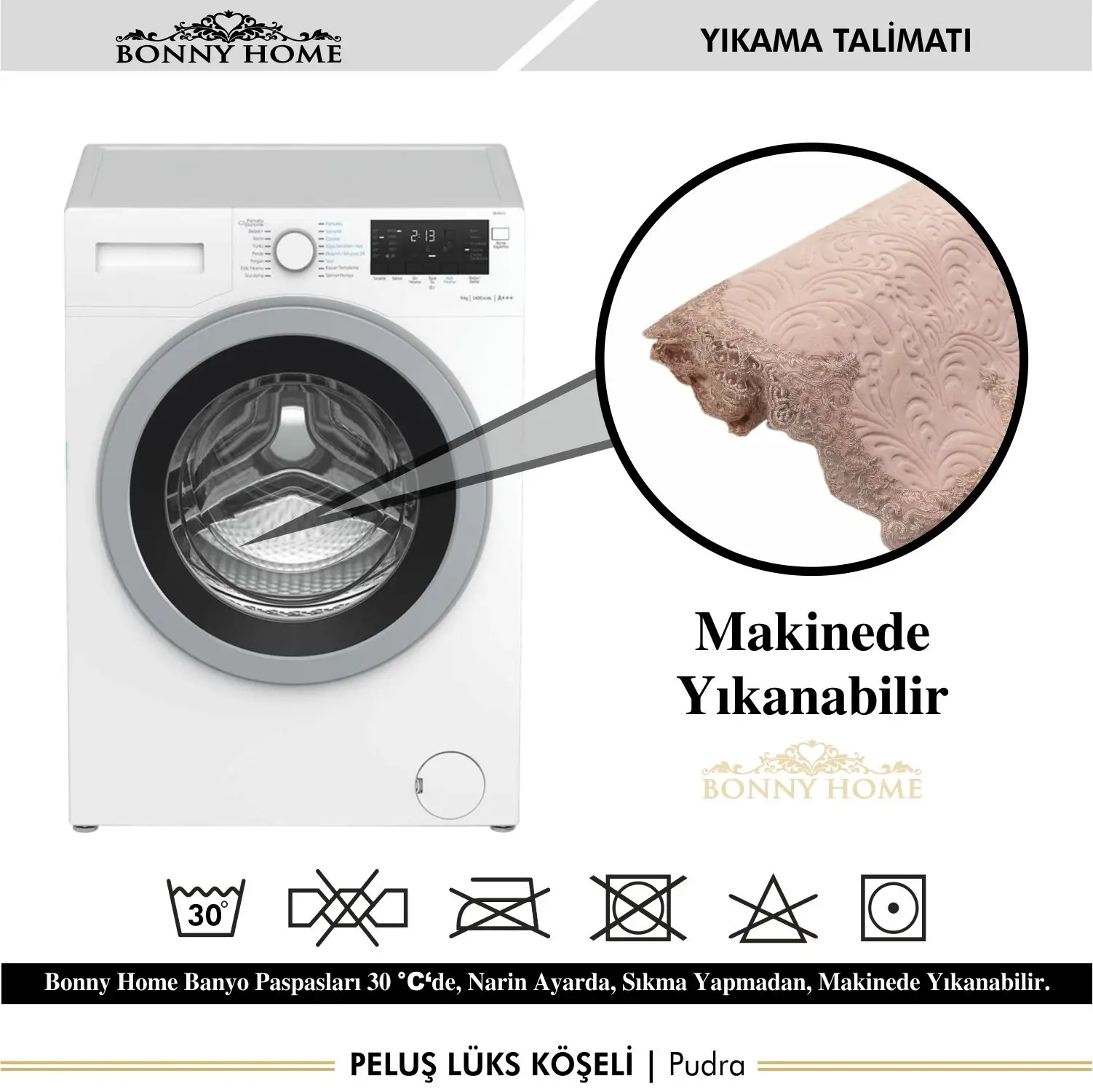 Economici Bonny Home Plush Lux Rettangolo Rosa 3 Pezzi Tappetino Da Bagno In Pizzo Set Tappeto Da Bagno Di Lusso Antiscivolo