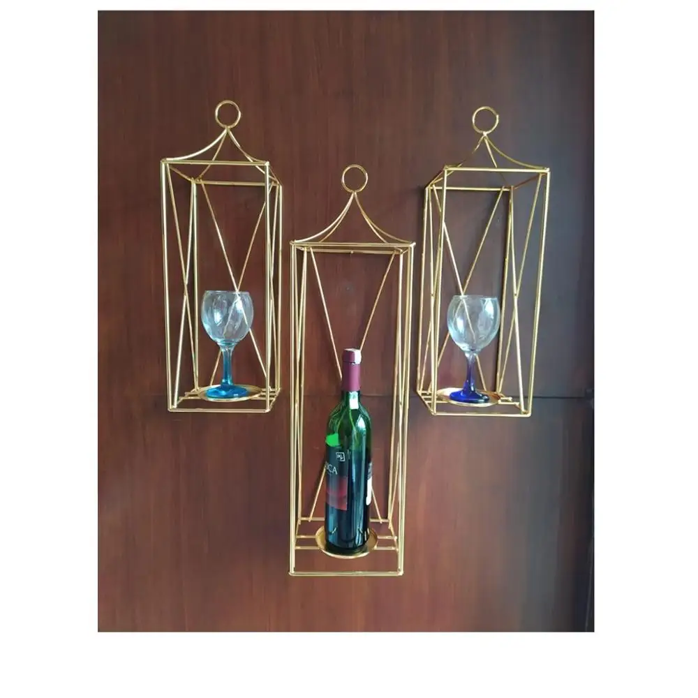 

Wooden Red Wine Beer Rack Bottle Holder Goblet Holder Gold Metal Candle Holder Candlestick Artificial Flower Flower Pot