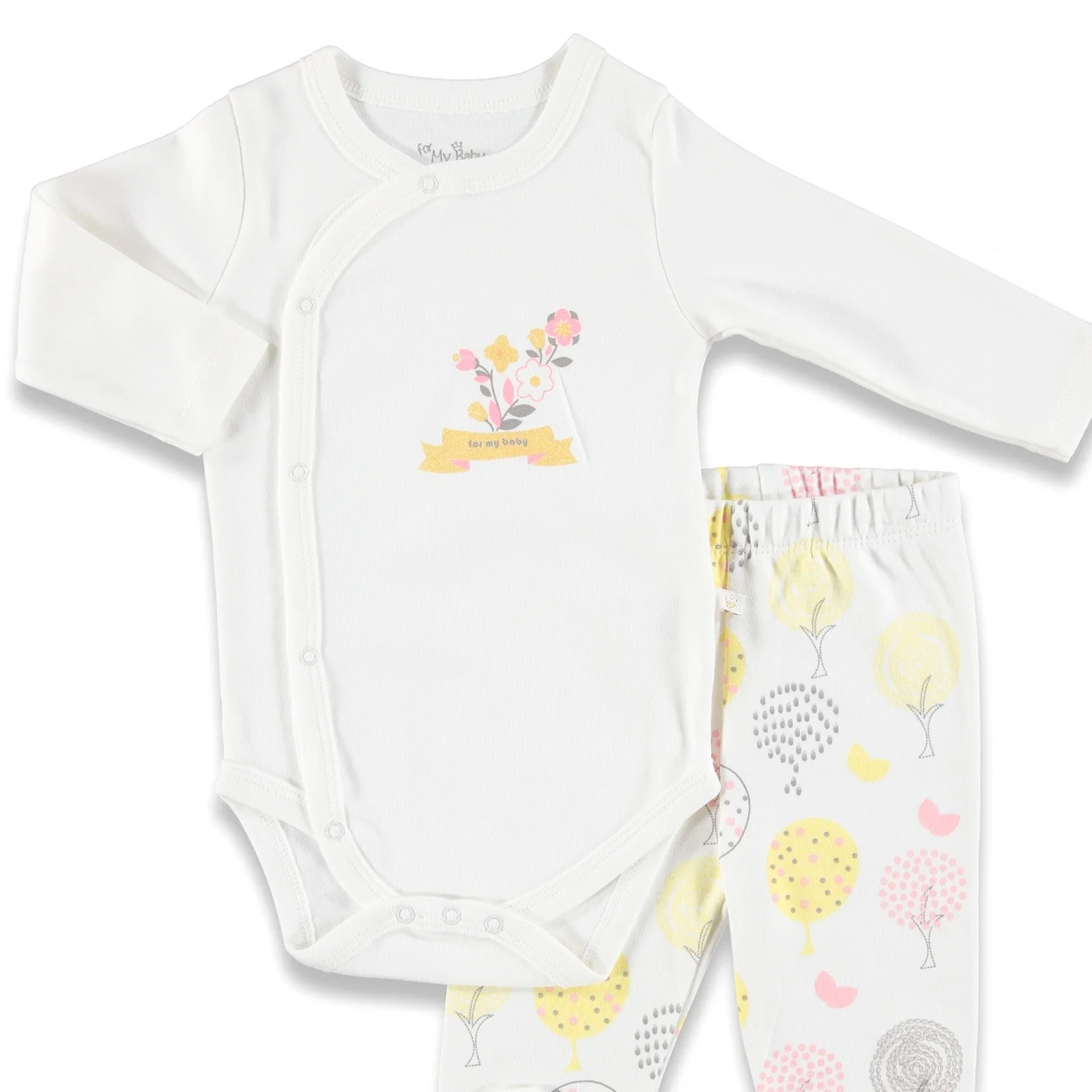 Ebebek For My Baby/разноцветные комбинезоны с принтом листьев штаны комплект из 2