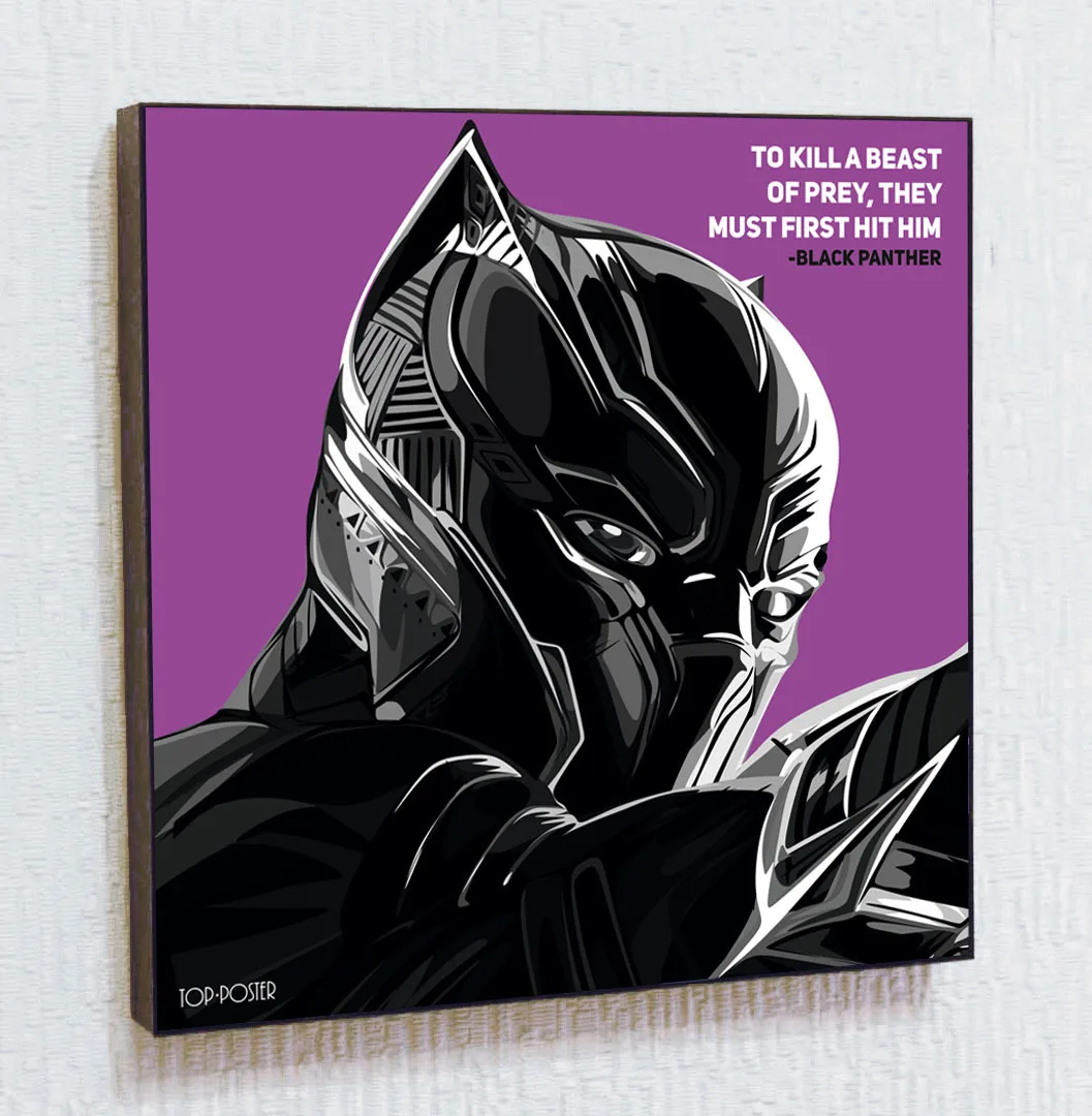 Чёрная Пантера Картина в стиле Поп Арт с креплением на стену портрет постер