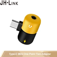 jh link type c mini one point two adapter usb c to 3 5mm audio call adapter charging and listening to music combo