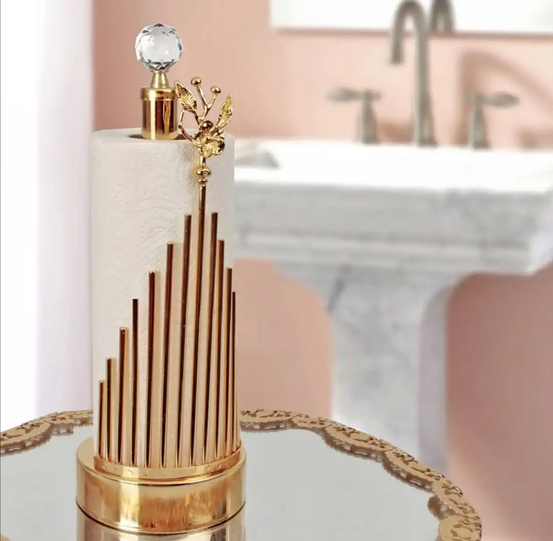 elegant bathroom kitchen toilet accessories paper towel holder japan rose crystal stone kitchen organizer handmade tissue holder free global shipping