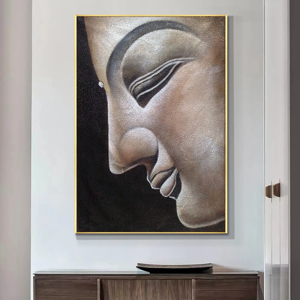 Абстрактная картина с изображением Будды 100% ручная роспись маслом на холсте