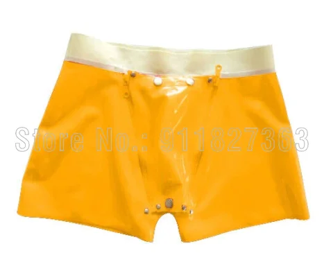 100% латексные шорты с застежкой и молнией Фетиш нижние брюки отверстиями