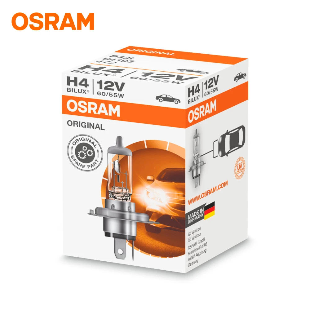 Автомобильные галогенные лампы Osram ORIGINAL H1 H7 H4 H8 HB3 HB4 H11 HIR2 64150 64193 64210 64211 9005 9006 9012 |