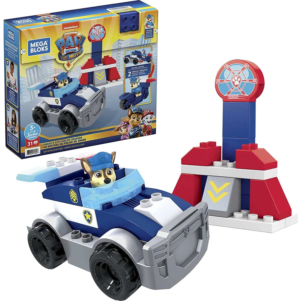 

PAW Patrol Mega Bloks Chase'S City Police Cruiser Original For Kids NEW Toy For Children Birthday Christmas Gifts For Boys Girls