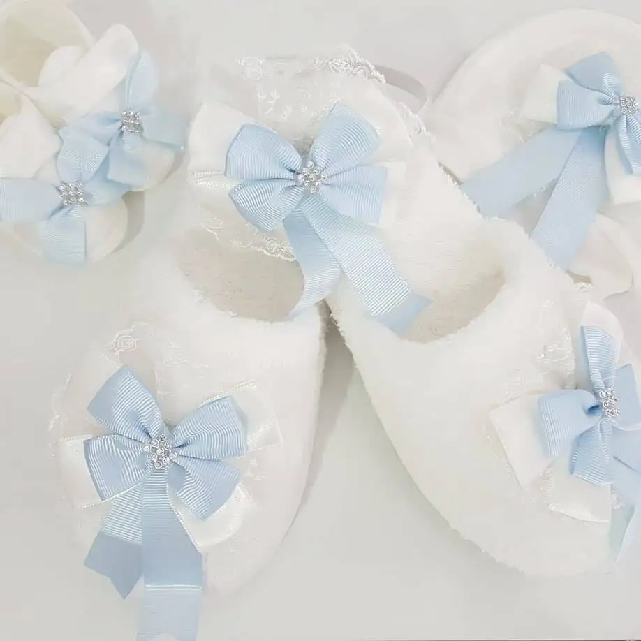 Кубический цирконий с рюшами светильник голубыми лентами 4 шт. послеродовой