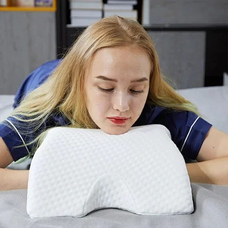 Visco curved pillow orthopedic for Arm and neck pain дакимакура для дома cuscino cojines ортопедическая подушка