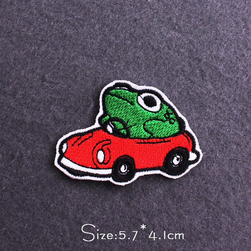 

Cartoon Embroidered Patches For Clothes Rainbow Patch Fox/ Frog Stripes Patches Iron On Patches For Clothing DIY Applique Badges