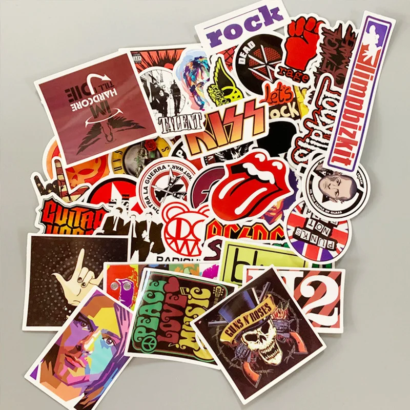 50 шт. Rock Band наклейки пакет в музыкальном стиле Виниловый фон граффити для