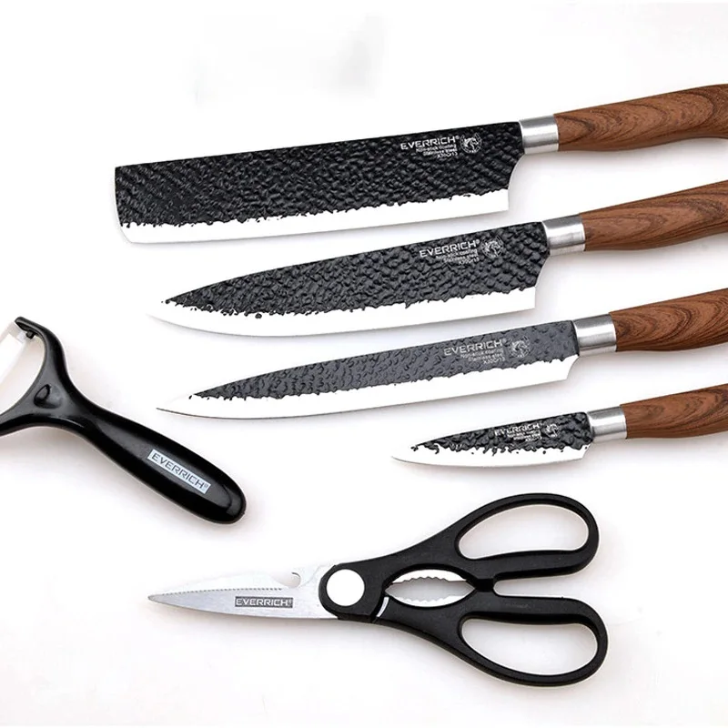 

Kitchen knives Set Professional Chef Knives Stainless Steel Imitation Damascus Pattern Santoku Cleaver Slicing Utility Knives