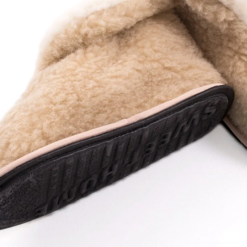 Чуни из овечьей шерсти WOOLLAMB "КАРАМЕЛЬ" - домашняя обувь чуни домашние тапочки