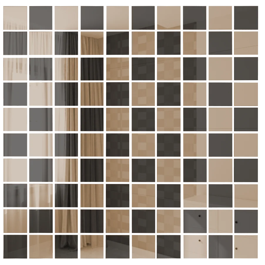 Зеркальная мозаика категория Квадраты Бронза 50% графит арт. Б50Г50 |