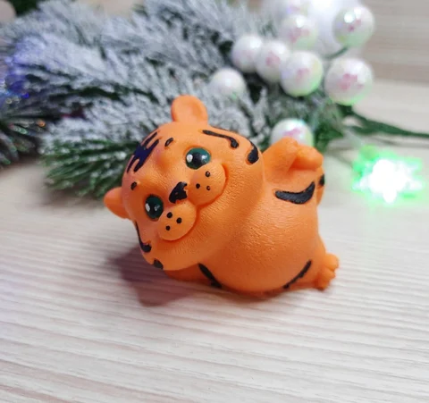 Фигурное мыло ручной работы, Мыло Тигрёнок толстячок?, подарок на Новый год - изображение