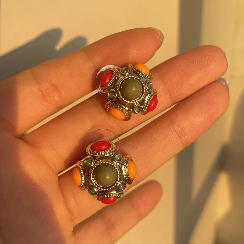 Серьги-гвоздики Женские винтажные с искусственным жемчугом и цветком 2020 |