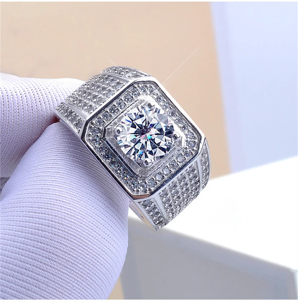 

European And American Fashion Men'S Full Zircon Micro Inlaid Ring