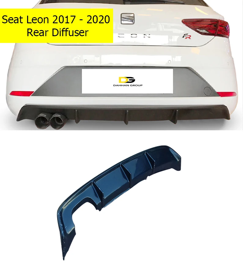 

Seat Leon 2017 - 2020 Rear Diffuser Left Dual Outputs Gloss Black Plastic