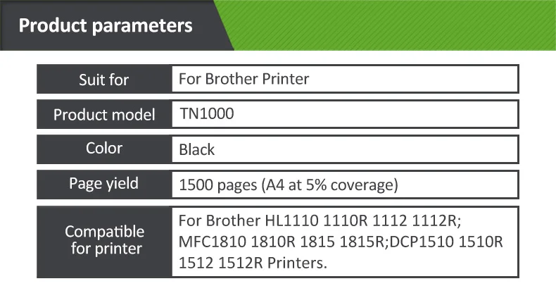 Plavetink черный совместимый тонер-картридж для принтера Brother TN1000 TN1080 TN1070 TN1075 HL1110 HL-1110 TN-1000 TN-1050 TN-1075 TN1075