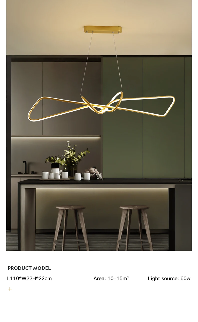 Creative Modern Led Chandeliers For Dining Room Golden Long Table Hanging Light Kitchern Living Home Indoor Ceiling Pendant Lamp grey chandelier