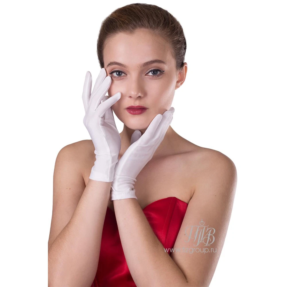 Gloves Made of Supplex White Guipure-stretch For performances the theater Outfits productions Theater props holidays animators filming a photo shoot