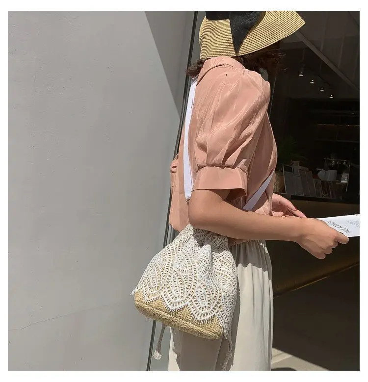 

VALTIS Women's Bucket Summer Bag Woven Embroidery Shoulder Bags Vintage Bohemian Knitted Fashion Female Luxury Brand Design 2021