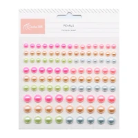 creative path half round pearls stickers self adhesive flat back embellishments asst size colors crafts scrapbooking decoration