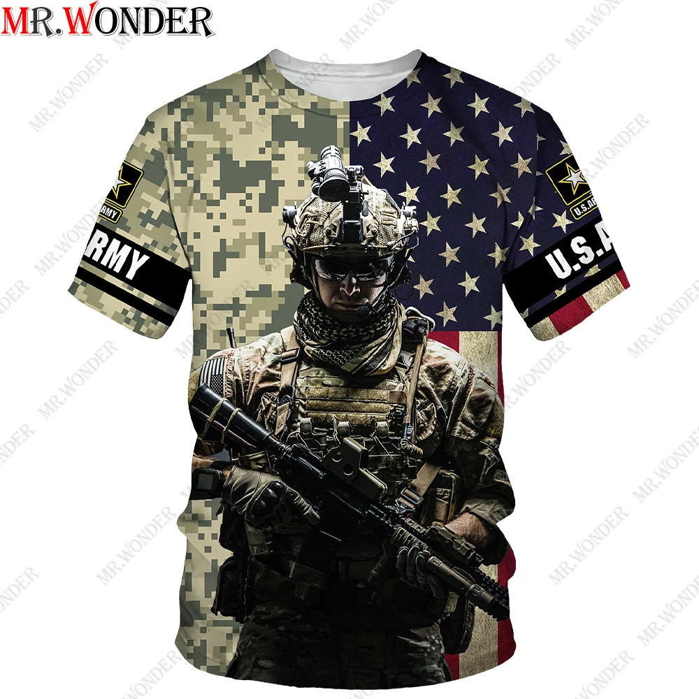 

Mr.Wonder T Shirts All Over Printed 3D Camouflage Soldier T-shirts Men Summer Short Sleeve Tees Streetwear Casual Tshirts