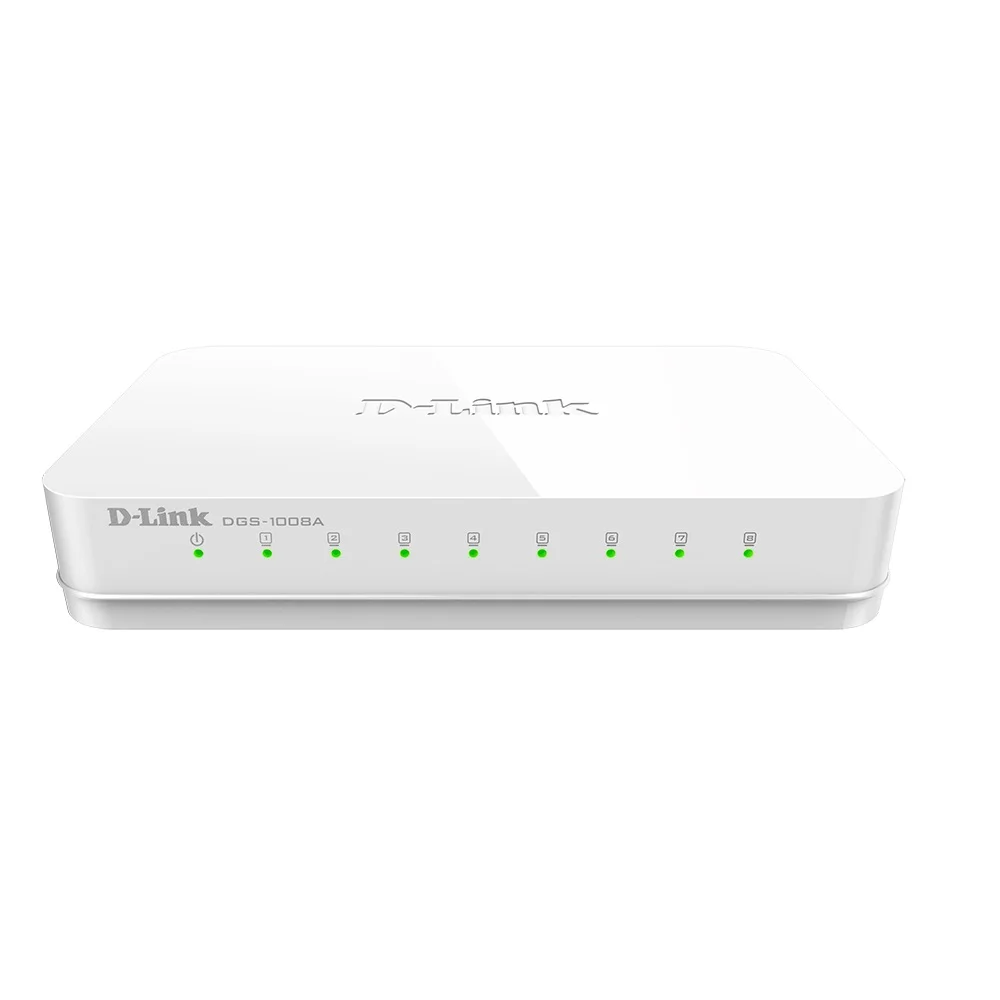 Коммутатор D-Link DGS-1008A (8-портов 10/100/1000BASE-T Unmanaged 8x10/100/1000Mbps Green Ethernet) (DGS-1008A) |