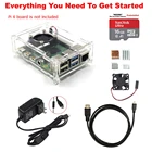 Raspberry Pi 4 Model B стартовый комплект источник питания акриловый чехол вентилятор теплоотвод HDMI
