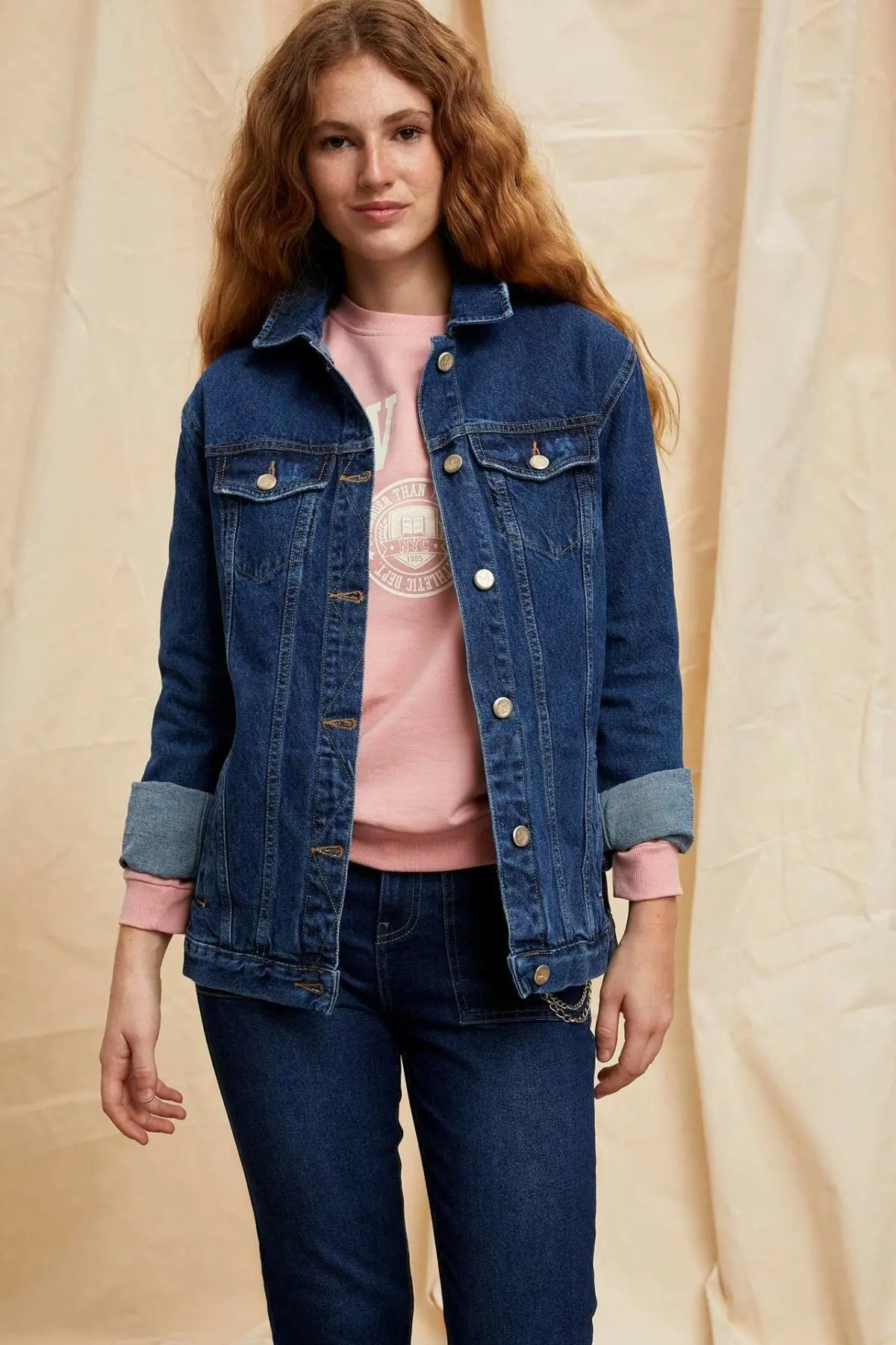 DeFacto модные женские джинсы с отворотом куртка на осень и весну Женская