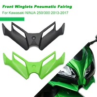 motorcycle accessories front winglets pneumatic fairing protective cover for kawasaki ninja250 ninja300 2013 2017 abs plastic