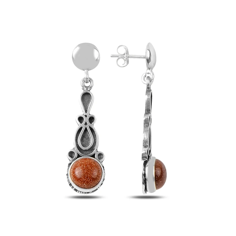 

Silver 925 Sterling Star Stone Handwork Earrings