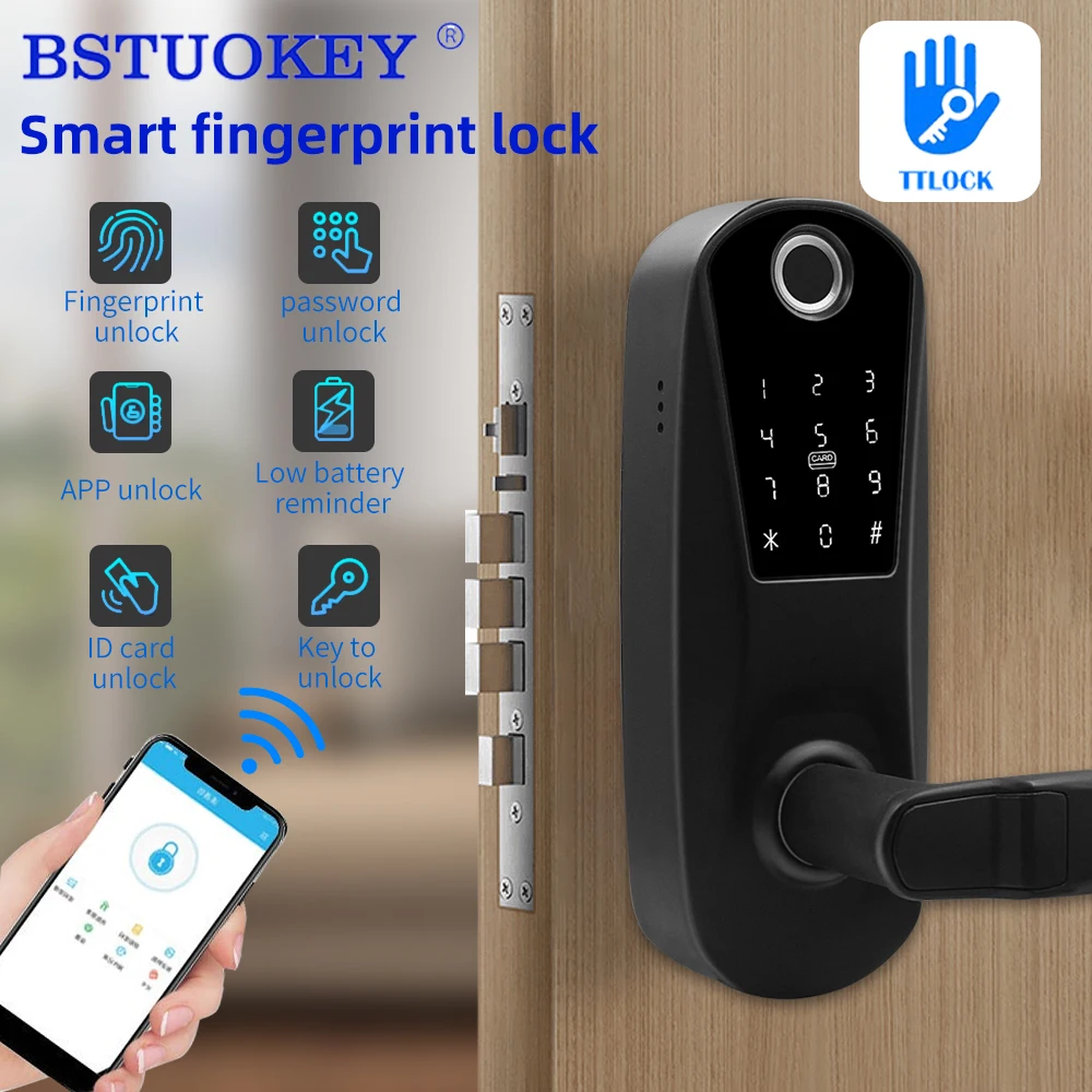 

Мобильный смарт-пульт дистанционного управления TTLOCK, сканер отпечатков пальцев, биометрический пароль, кодовый затвор, автоматическая защелка, Bluetooth
