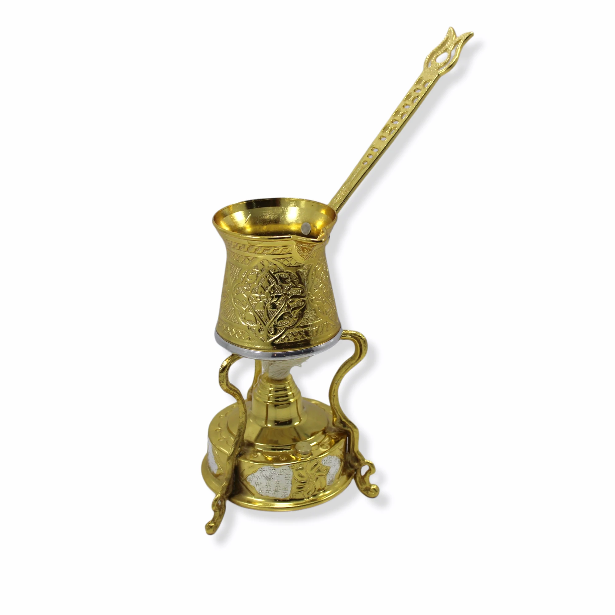 Tulip Home Accessories Authentic Turkish Arabic Brass Handmade - Coffee Maker Alcohol Burner Brewing