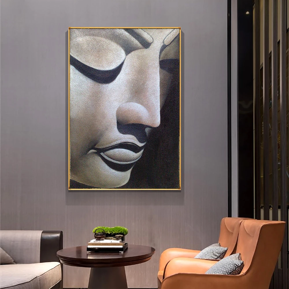 Абстрактная картина с изображением Будды 100% ручная роспись маслом на холсте