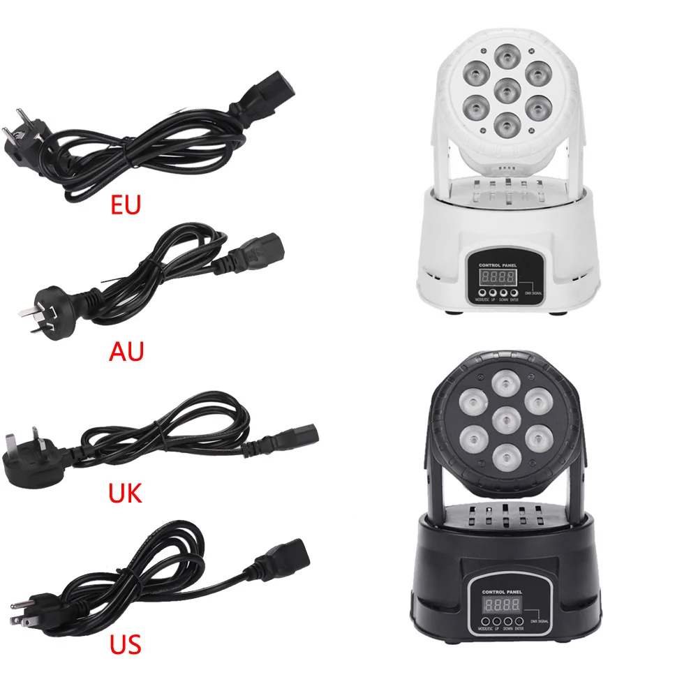 7LED 105 Вт RGBW 9/14 каналов DMX512 мини Вращающаяся головка движущаяся сценическая лампа