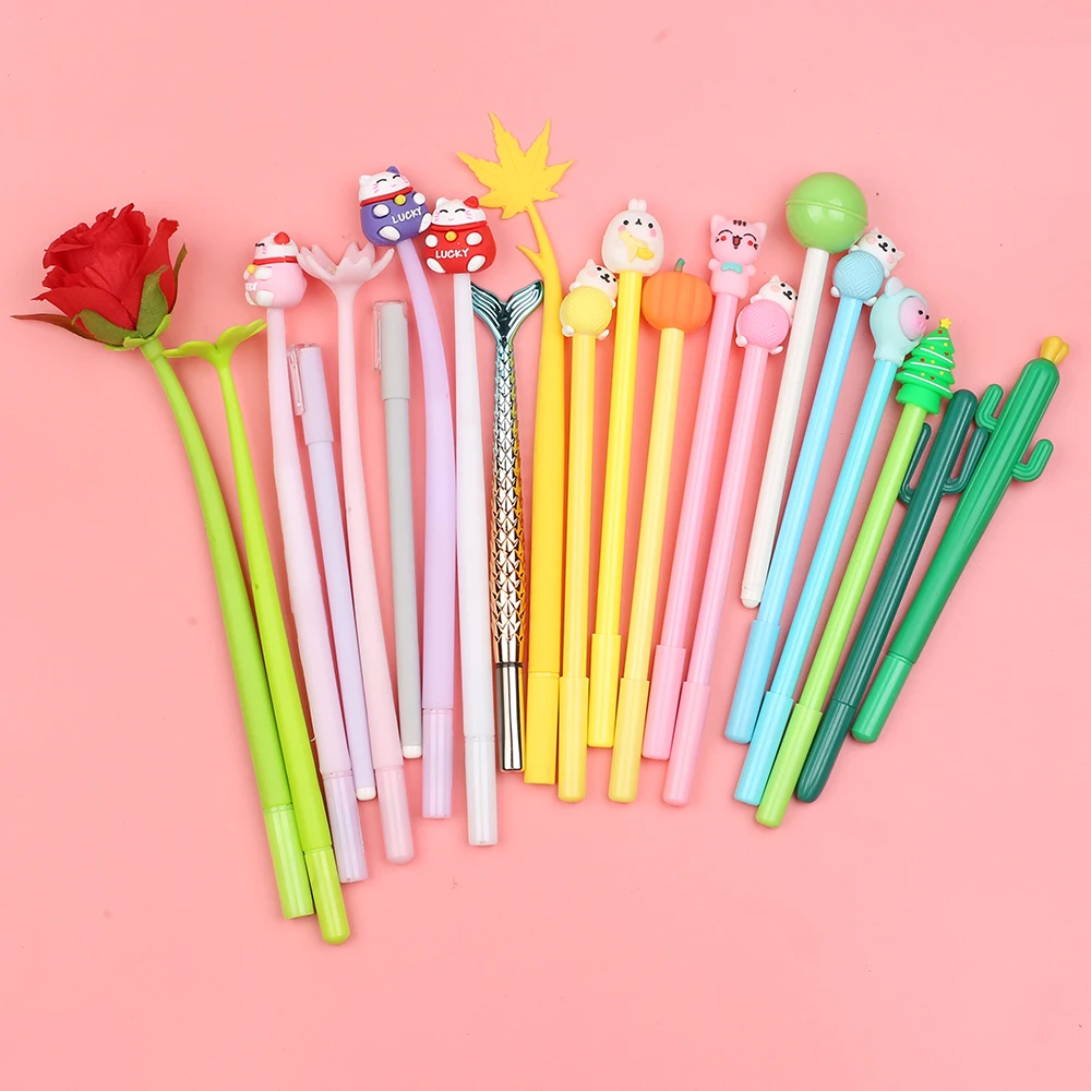 

Cute Gel Pens Floral Cactus Bunny Black Cat Unicorn Animal Cool Funny Kawaii Rollerball Ballpoint Stationery School Gift Thing
