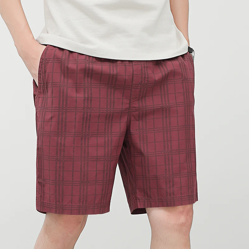 

2022 Shorts Men Summer New Fashion Casual Loose 100% Cotton Plaid Shorts For Men