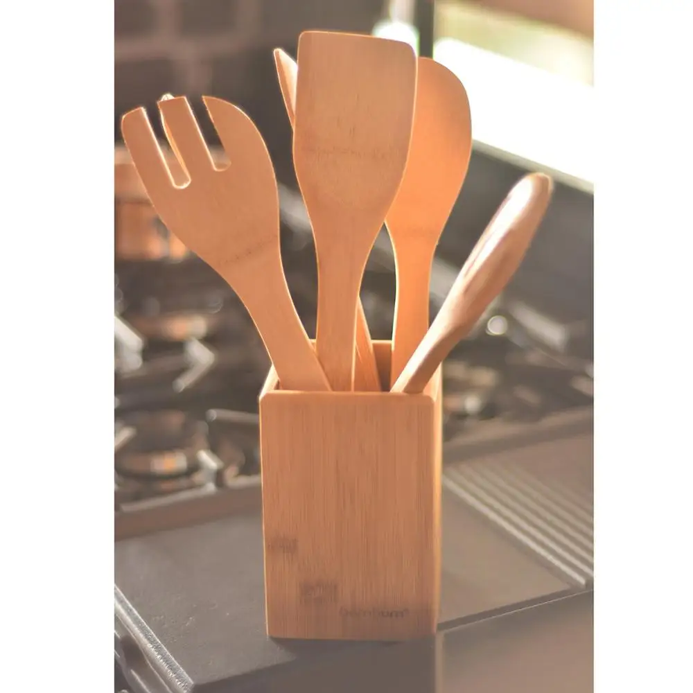 

6 Piece Wooden Spoon Set Natural Handmade Kitchen Serving Decorative Tableware Salad Cooking Tool Tongs Practical New Style