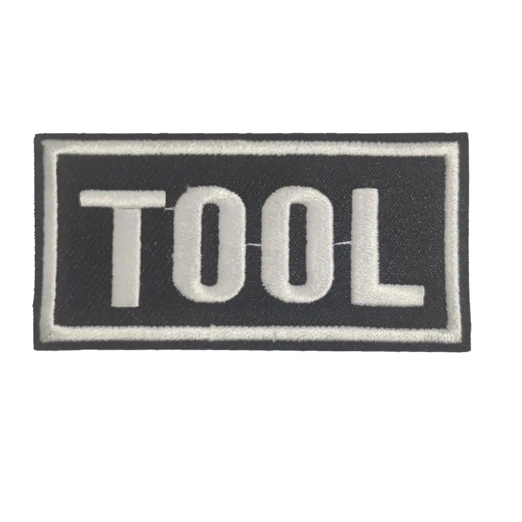 

RECTANGLE WHITE TOOL WORDS Heat Labels On Clothes Parches Termoadhesivos Para Ropa Patches For Clothing Iron On Patches Badge