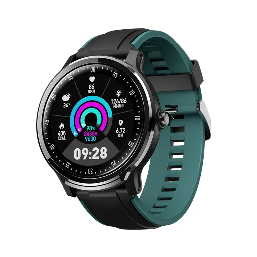 green Accalia Sn80 Смарт-часы для мужчин IP68 Водонепроницаемый трекер движения сердечного ритма кровяное давление спортивные часы дистанционная камера музыка дышать - Цвет: green