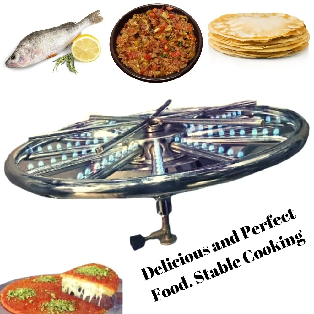 

Multi-Flame Adjustable Turkish Kunefe Kadaif Stove Roasting Dessert Crep Cooker Stoves 360° Rotating Top Lpg Gas FREE SHİPPİNG
