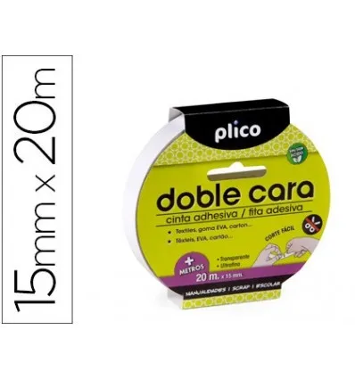 Скотч PLICO DOUBLE FACE 15 мм X 20MT|Канцелярские наклейки| |