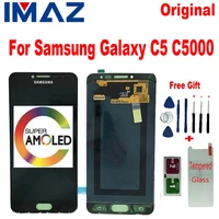 imaz small shadows original amoled for samsung galaxy c5 c5000 display lcd screen touch digitizer assembly for c5 sm c5000 lcd