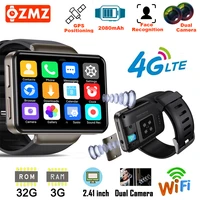 ozmz dm101 4g 2 41 inch men smart watch with dual camera 5mp full touch 3gb 32gb face unlock gps smartwatch for android iphone